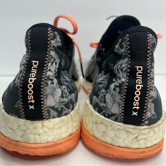 Adidas Pure Boost X Running Shoes Gray Low Top Floral - Picture 7 of 10